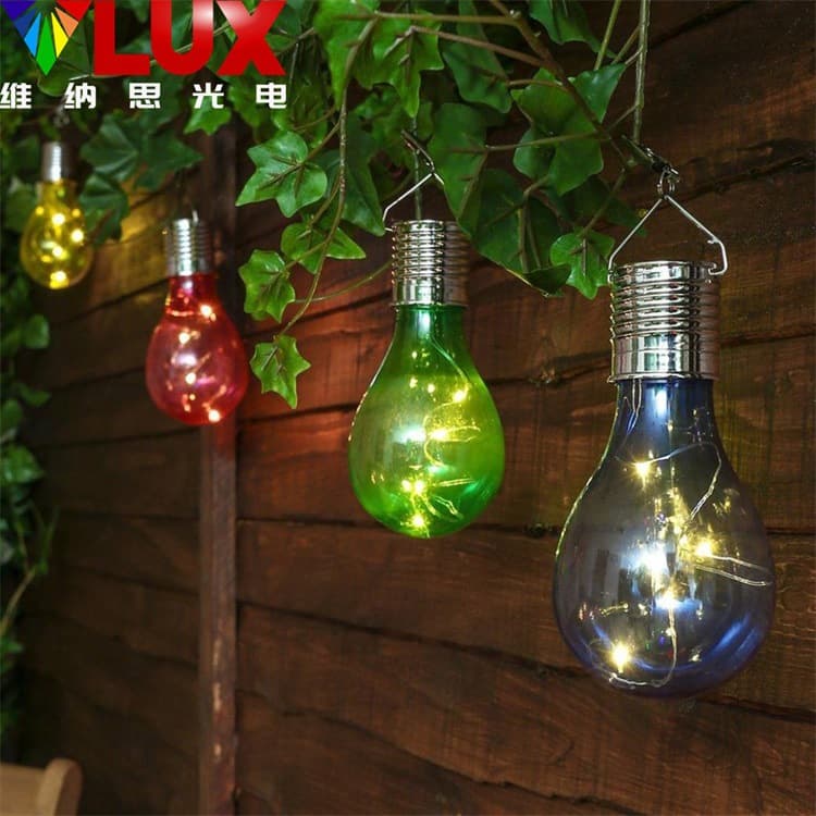 Outdoor solar decorative color light bulb solar LED hanging lights holiday party hanging lights color hanging lights