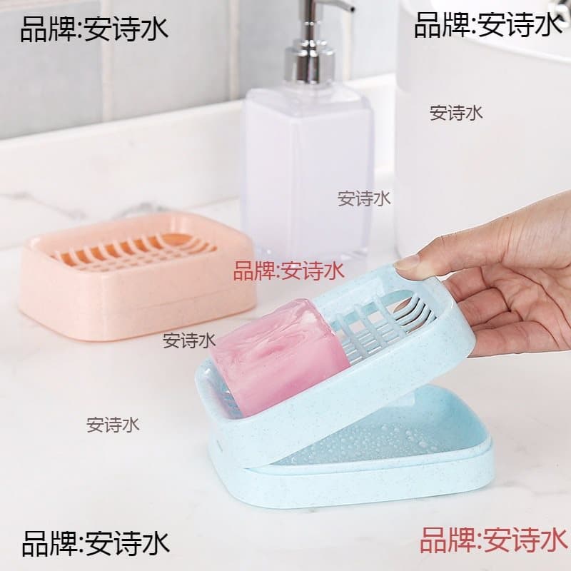 Bathroom drain double-layer soap dish, creative plastic travel soap box, handmade soap holder, bathroom soap rack