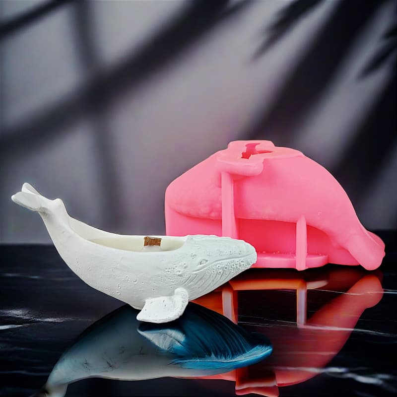 Whale Planter Succulent Pot Silicone Mold DIY White Whale Plaster Soy Wax Candle Container Mold