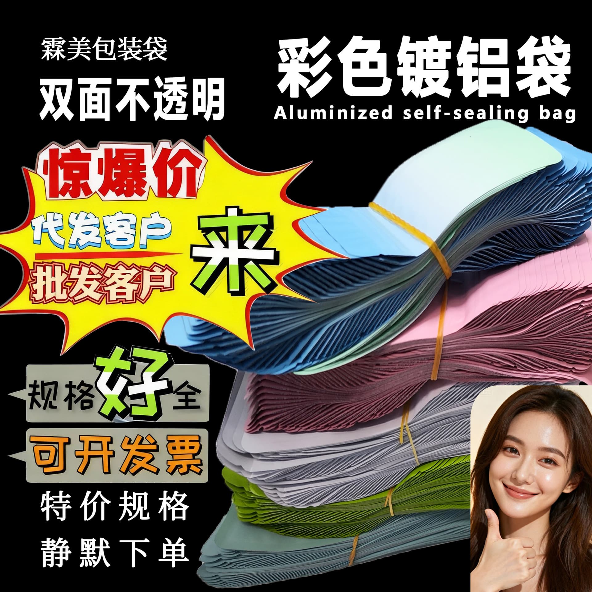 Colored aluminum foil resealable bags, opaque metallized bags for tea and packaging