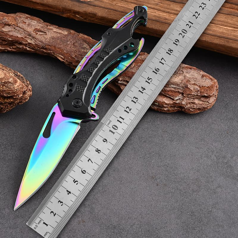 Outdoor Self-Defense Folding Knife Stainless Steel Survival Pocket Knife Multi-Functional Sharp Utility Knife