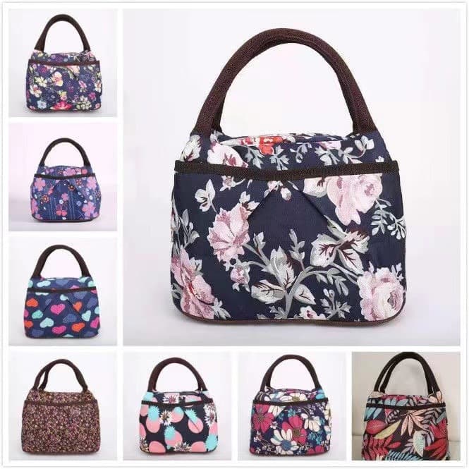 New Women's Handbag Korean Style Tote Bag Mother's Shopping Bag Multi-Layer Floral Cloth Bag Market Bag Wholesale Mummy Bag