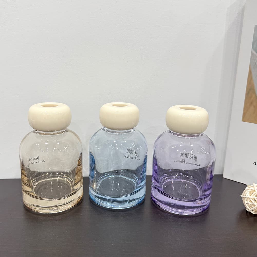 Factory Wholesale 150ML Round Aroma Bottle High White Glass Reed Diffuser Bottle Home Hotel Fragrance Bottle