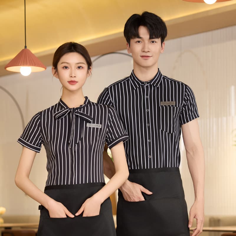2025 Uniform Short Sleeve Workwear for Men and Women Hotel Restaurant Club Spa Technician Work Suit
