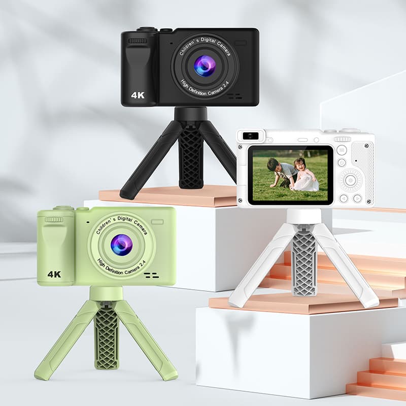 Digital Camera with Stand, Selfie Camera for Students, Retro Vintage Style, High Definition Portable