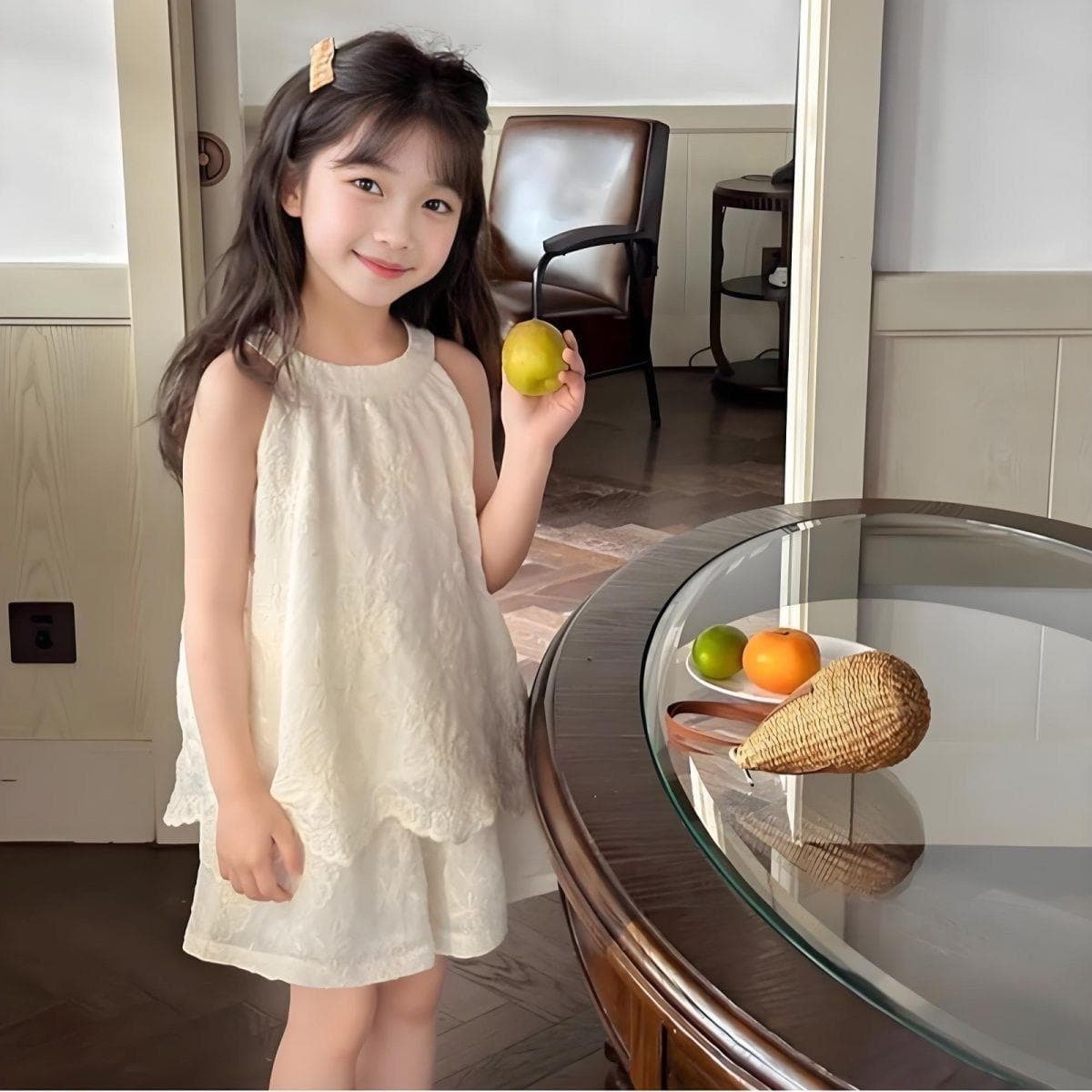Girls Summer Suit 2025 New Style Princess Sleeveless Camisole Shorts Two-piece Set Little Girl Sweet and Trendy