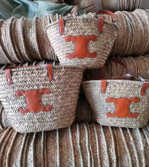 New Straw Bag with Three-Strand Diagonal Weave Craft, Fashionable Palm Leaf Shoulder Bag for Women, Rattan Bag