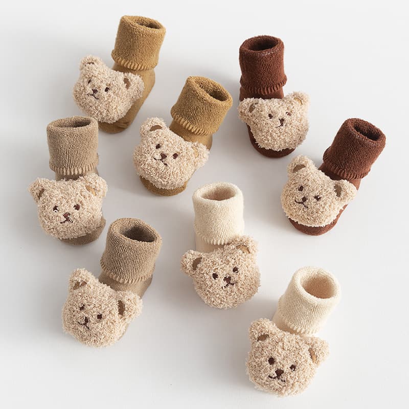 Thickened Fleece Lined A- Class Cotton Mid-Calf Baby Walking Floor Shoes Socks for Toddlers And Infants Warm Winter Boots