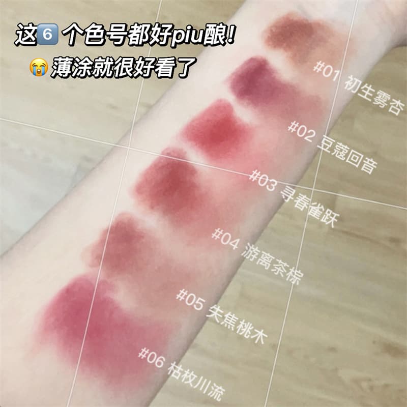I found a retro red and brown color that’s not fussy! Small tube lipstick matte velvet matte color lip glaze for women daily