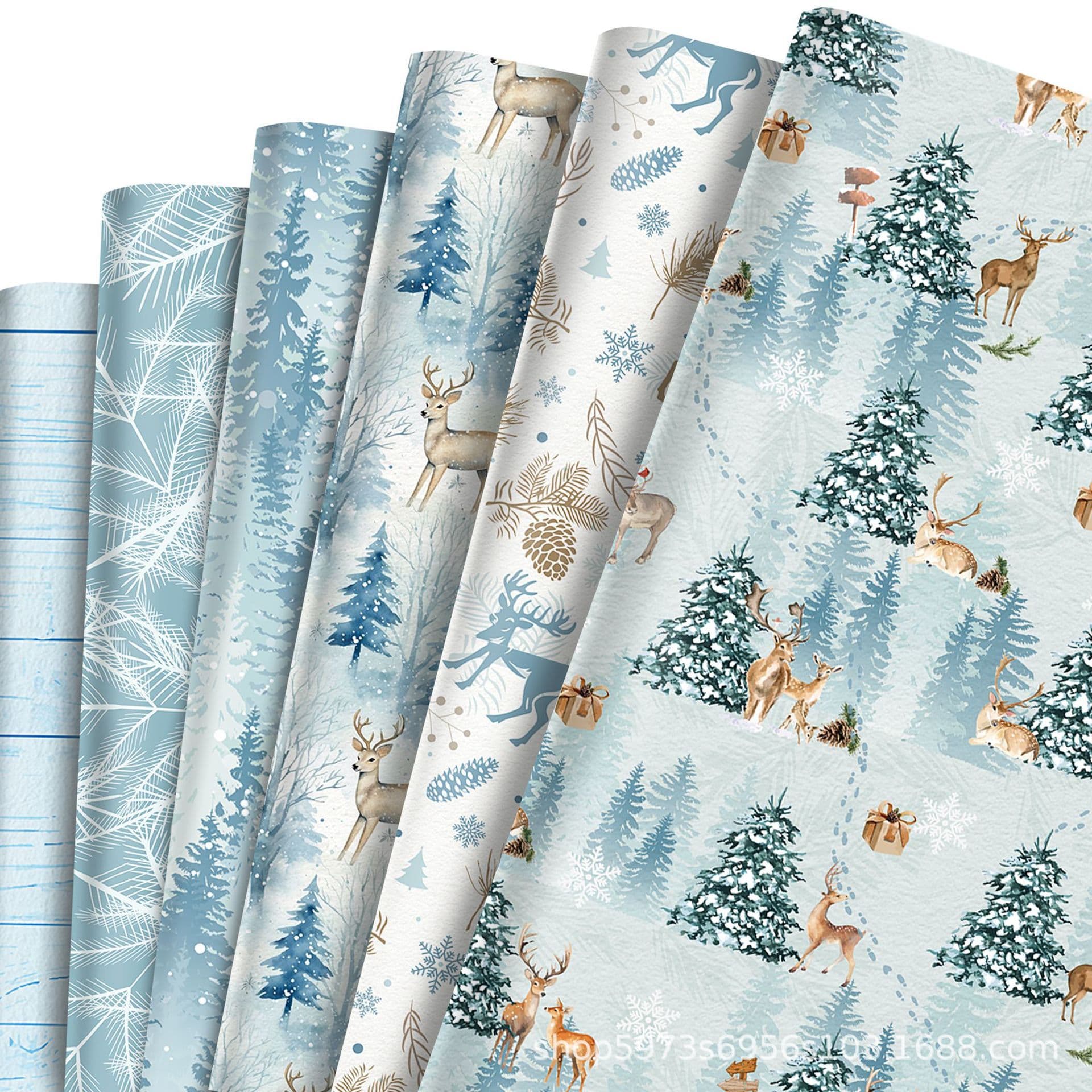 WZ074 Winter Forest Christmas Gift Decorative Paper Party Gift Box Decorative Outer Packaging