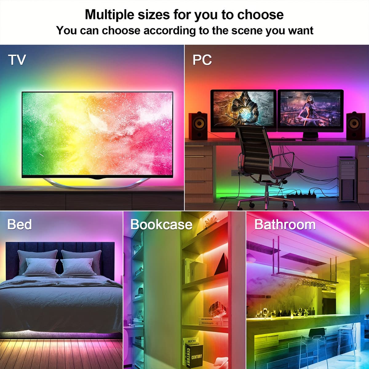 RGB LED Strip Dream Color Pegboard Ambient Light TV USB 5V Light Bar Desktop PC LED Color Changing RGB Ambient Light