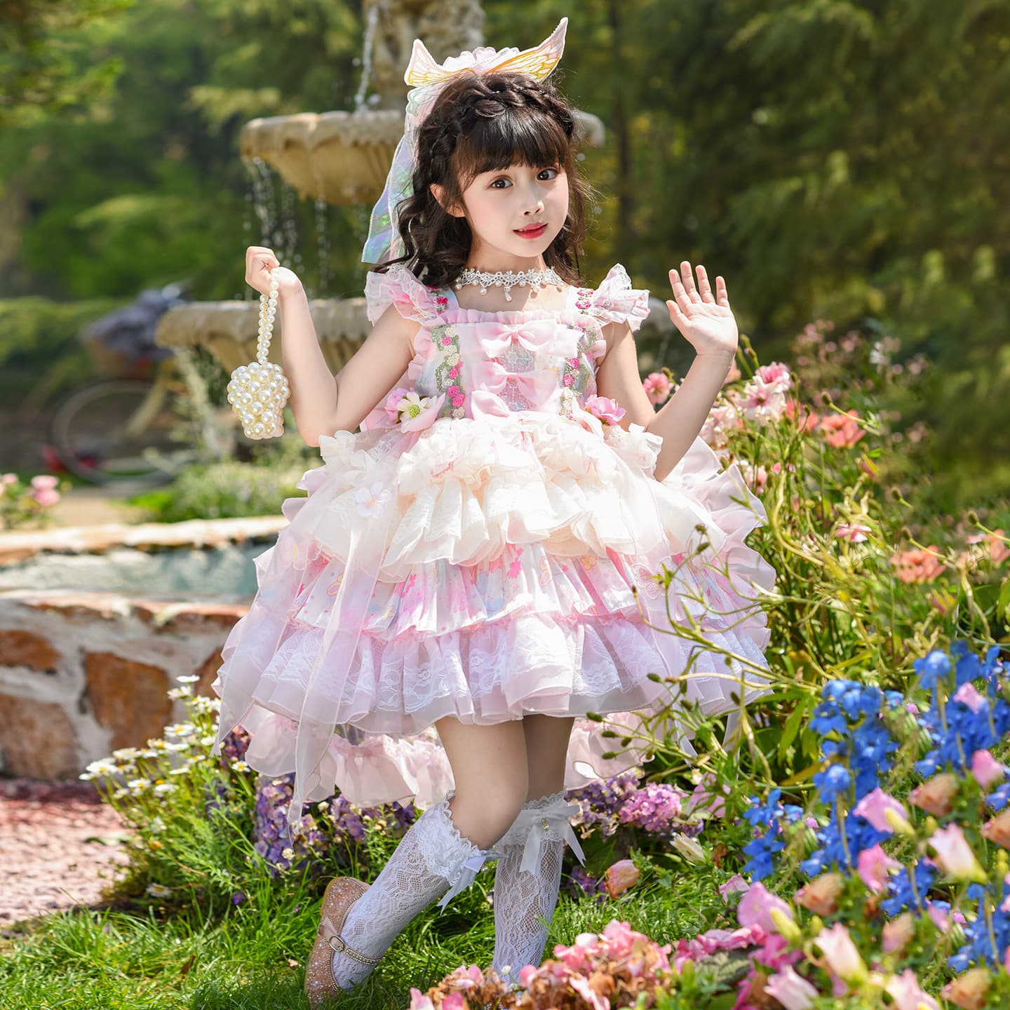 Girls Summer Dress 2026 New Children's Lolita Princess Dress Baby Girl Birthday Gown