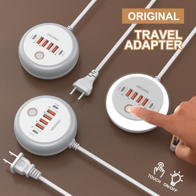 Cross-border High Power 6USB Power Strip Household Socket Overload Protection Multi-functional Socket Charging Extension Cord