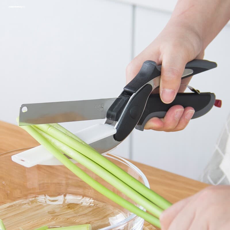 Household Kitchen Vegetable Scissors, Multi-Purpose Food Tool, 2-in-1 Smart Vegetable Cutter, Factory Direct Drop Shipping
