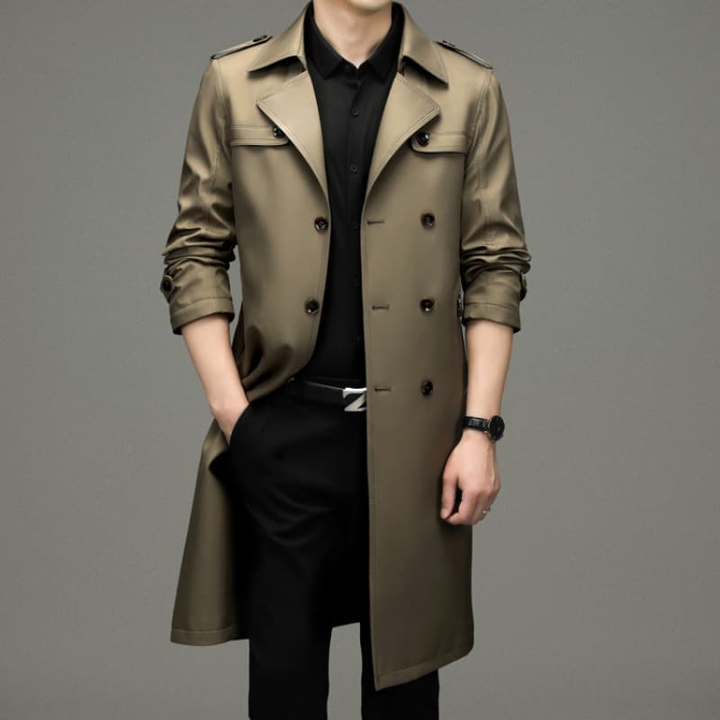 Extended Double Lapel Trench Coat 2256
