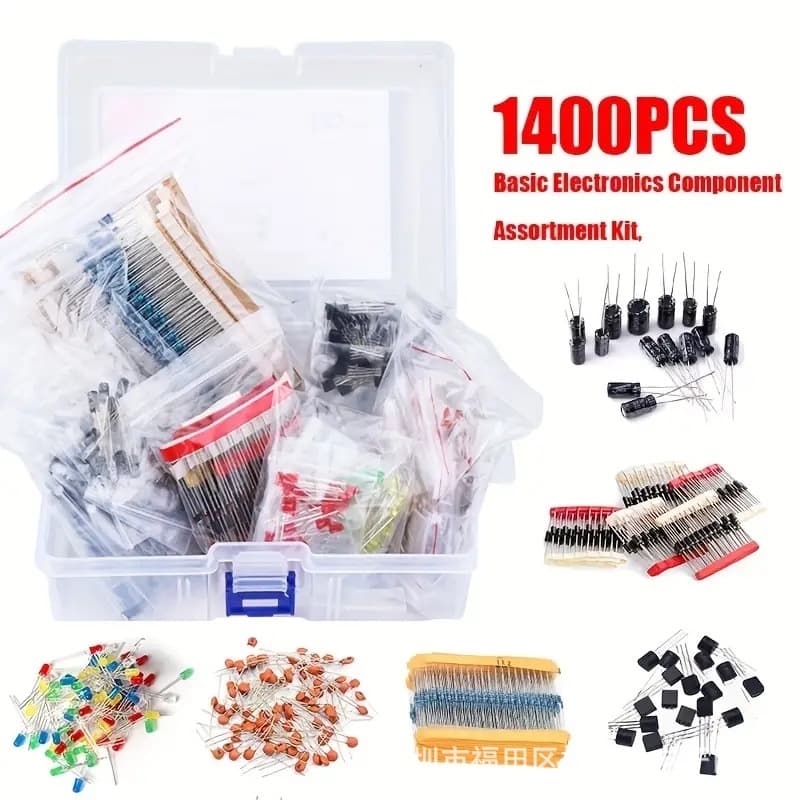 1390PCs/1400PCs 6 kinds of components package resistance electrolytic capacitor package LED light emitting two triode tiles