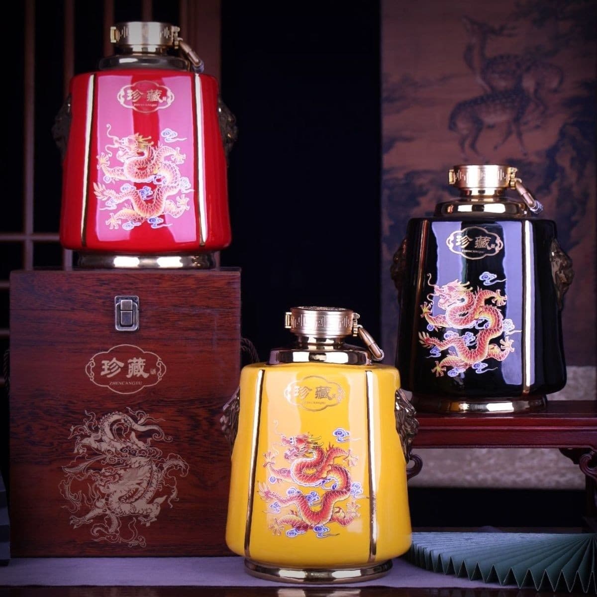Jingdezhen 5 Jin Capacity Ceramic Wine Jar Five Jin Capacity Wine Bottle Dragon Year Wine Jar, Supports Custom Wine Bottle Manufacturer