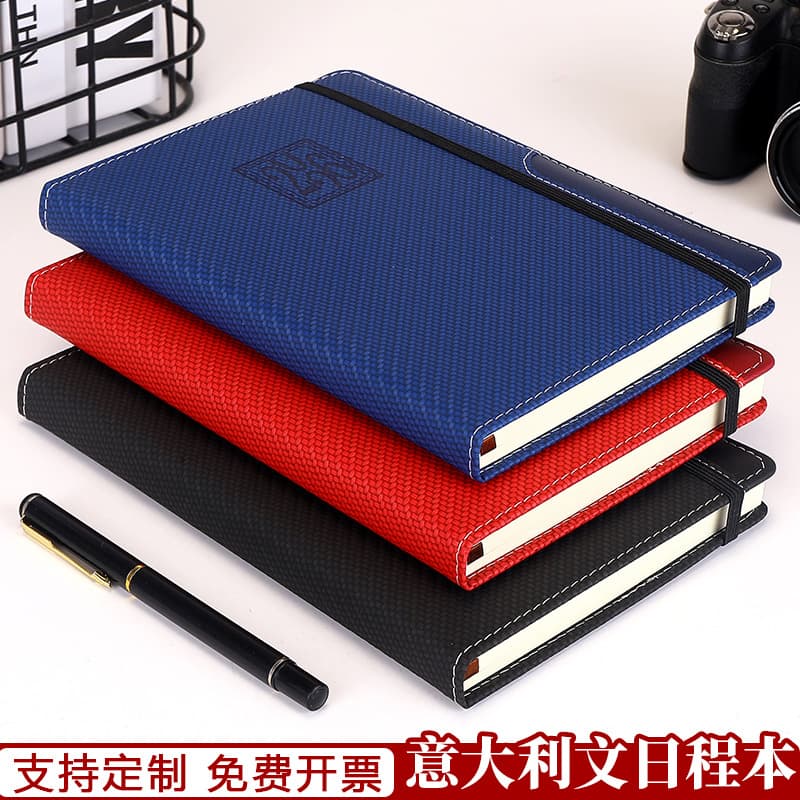 Italian Schedule Book with Customized Logo Thickened A5 A6 Strap Notebook Custom Business Notepad Wholesale