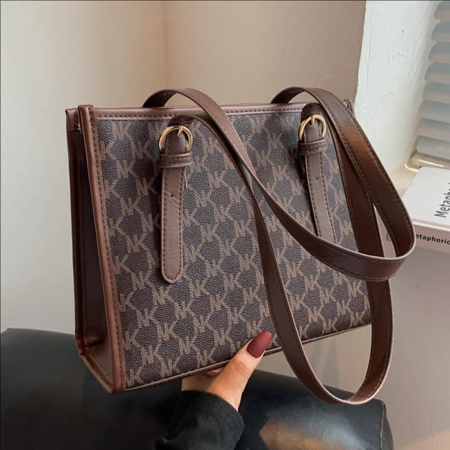Crossbody Tote Bag 2026 Women's Handbag Large Capacity Commuter Shoulder Bag Printed Contrast Color Design Bag