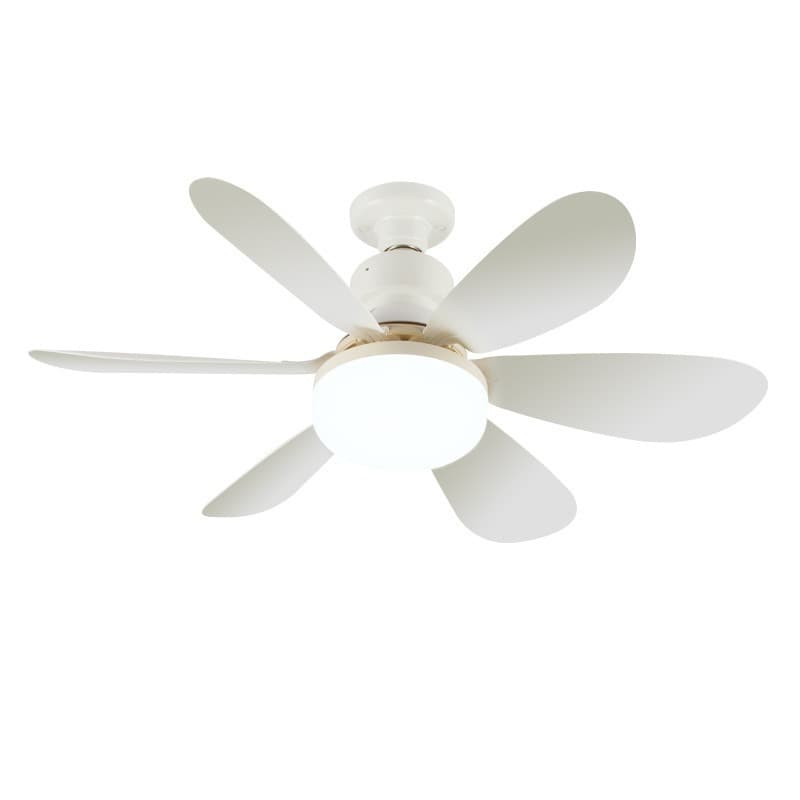 Cross-border 6-Blade LED Ceiling Fan Light with E27 Screw Base, 6-Blade Fan Light for Bedroom and Study, Integrated Fan and Lighting