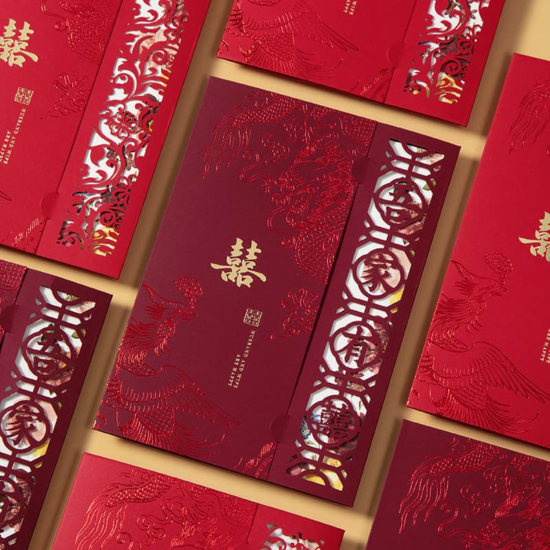 2025 New Style Wedding Invitation, Creative Wedding Invitation, Chinese Style Engagement Invitation, Hollowed-out High-end Wedding Invitation Printing