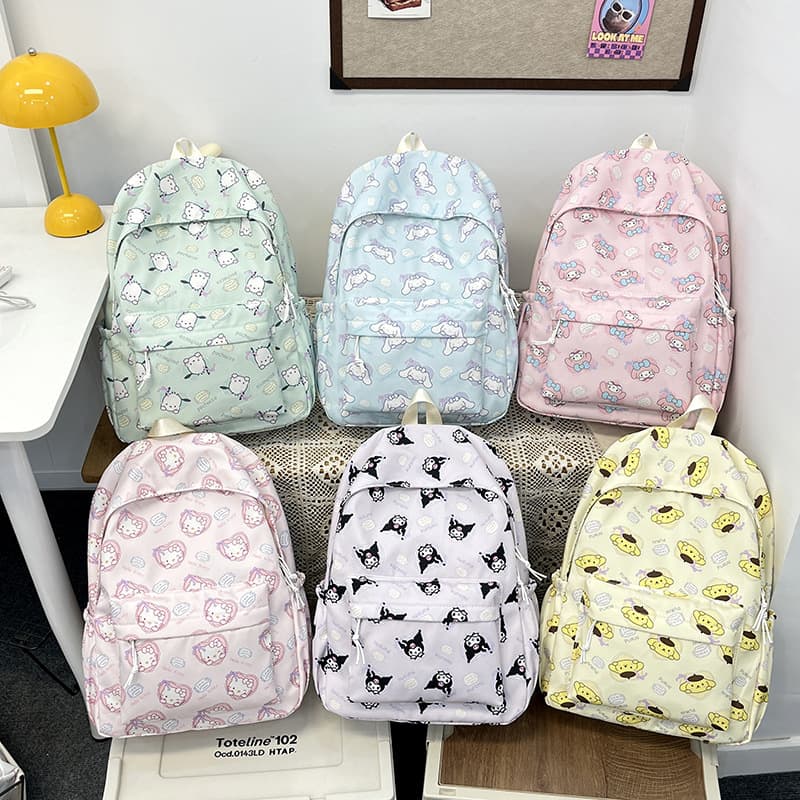 Ins style cute backpack female cartoon print campus backpack 3-6 grade primary school students Hello Kitty school bag