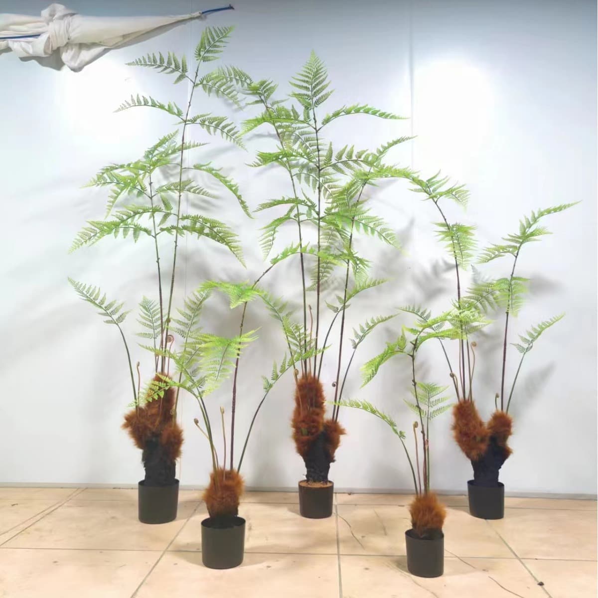 Faux Fern Tree Potted Plant Natural Style Golden Monkey Zen Monkey Head Fern Green Plant Decor Garden Landscape Display