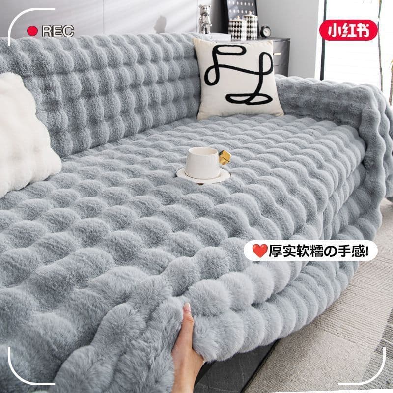 Bubble Sofa Thickened Cushion Full Cover One-Piece Winter Leather Sofa Plush Cover Cloth Cover Universal