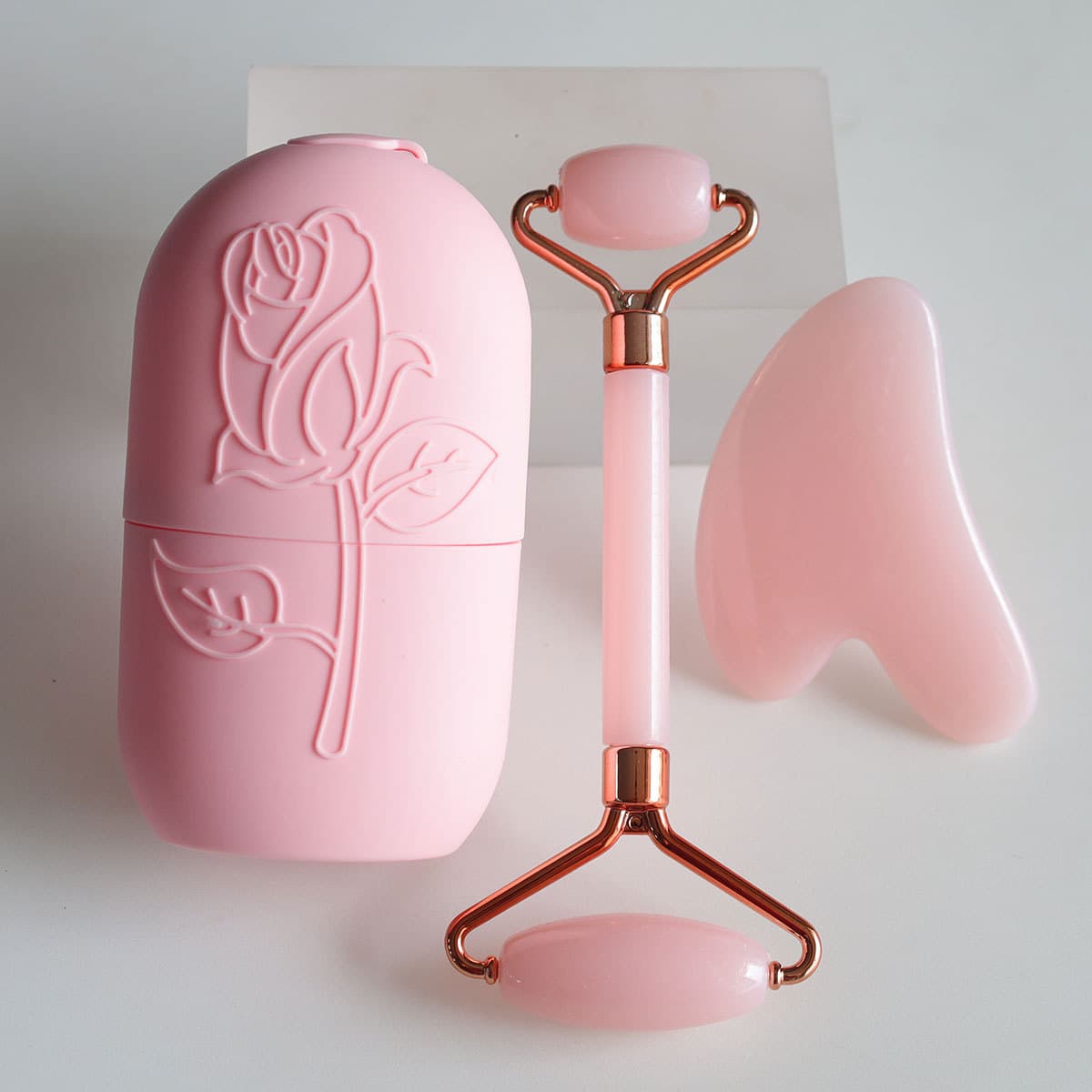 3-Piece Hot-Selling Cross-Border Roller Non-Jade Resin Facial Gua Sha Scraping Board Set for Face and Body Massage
