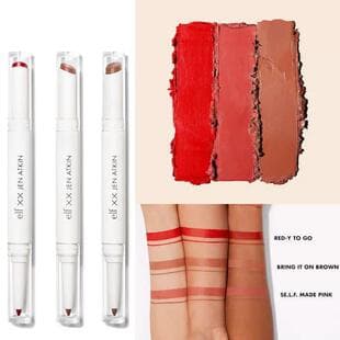 Cross-border New Arrival e.l.f. ELF X Jen Atkin Dual-ended Lipstick, Lip Gloss, Lip Liner 3-Piece Set