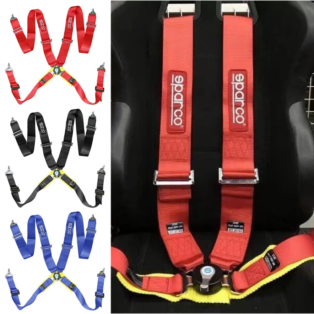 SPARCO Seat Belt Car Modified Safety Harness 3-Inch 4-Point Racing Seat Quick-Release Harness