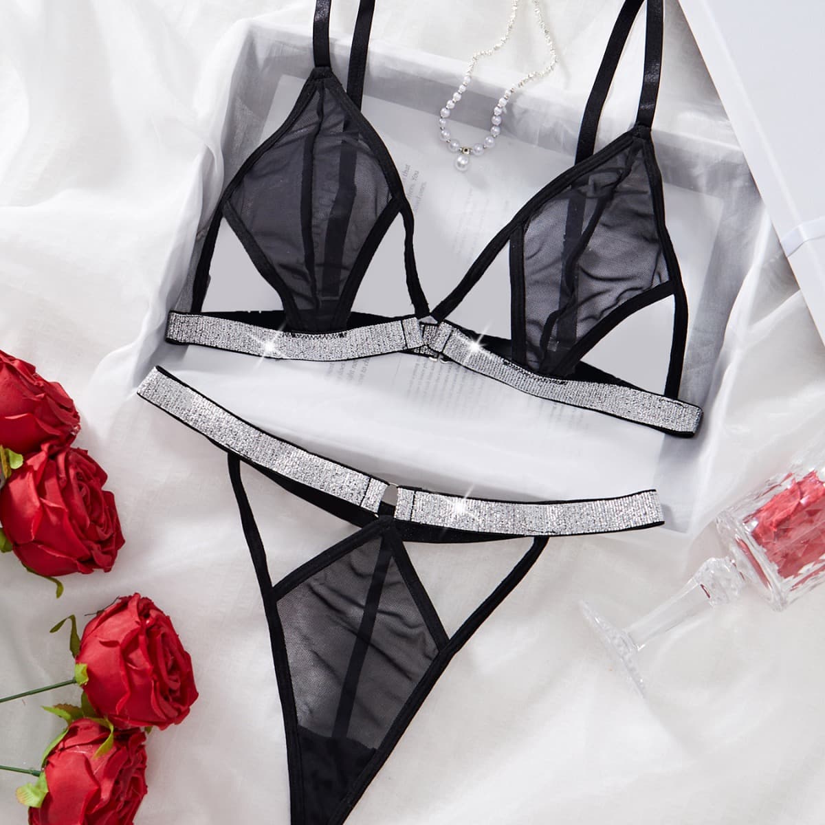 Popular Sexy Lingerie Summer Hot Sexy Lace Underwear Set Amazon Cross-Border Factory Direct Sales