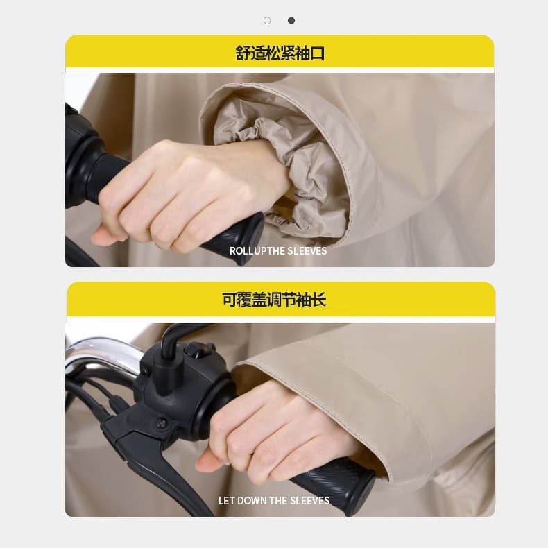 Long Raincoat for Electric Scooter and Motorcycle, Full Body Heavy Rain Poncho, Unisex Adult Riding Rain Gear