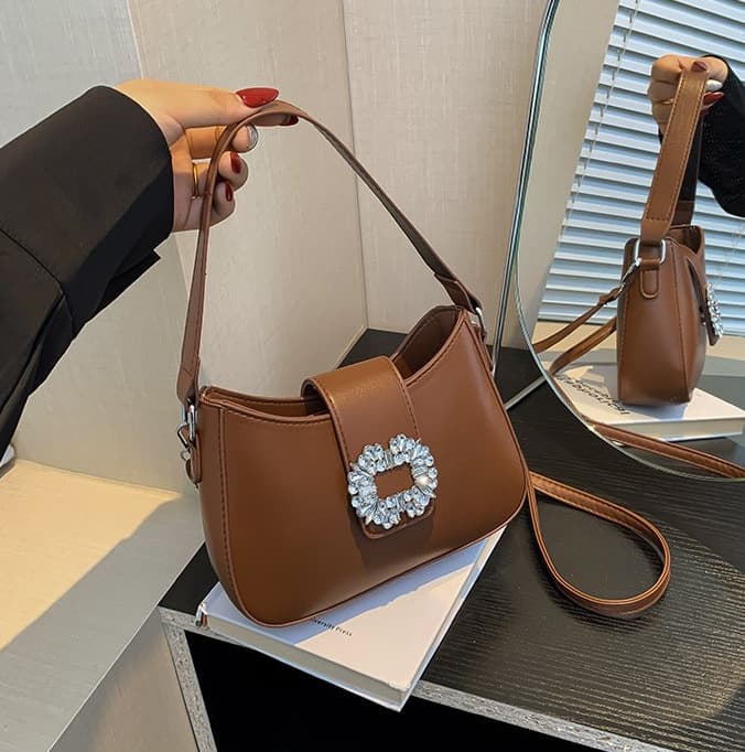 Sparkling Rhinestone Heavy Craftsmanship Women's Handbag Shoulder Bag Fashionable Elegant High-End Small Square Bag Crossbody Bag 2024 New
