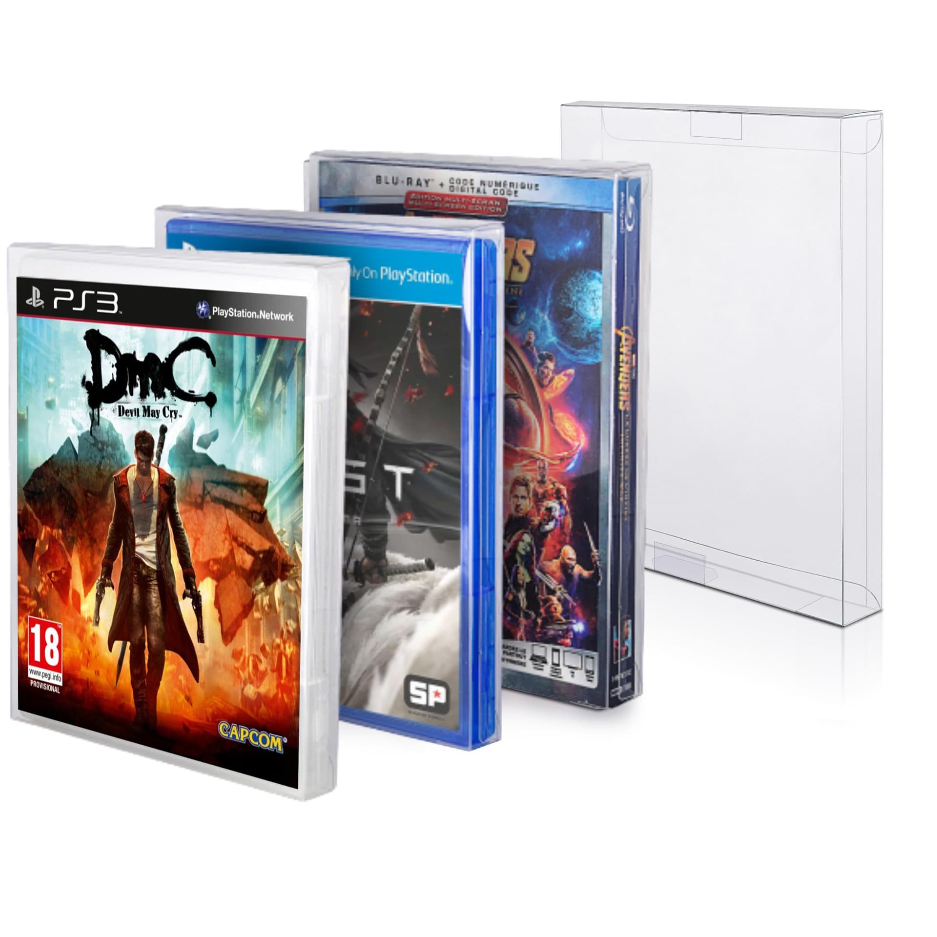 Compatible with PS5 Game Disc Protective Case, PS4 Transparent Display Case, PS3 Dust Cover Box Protector