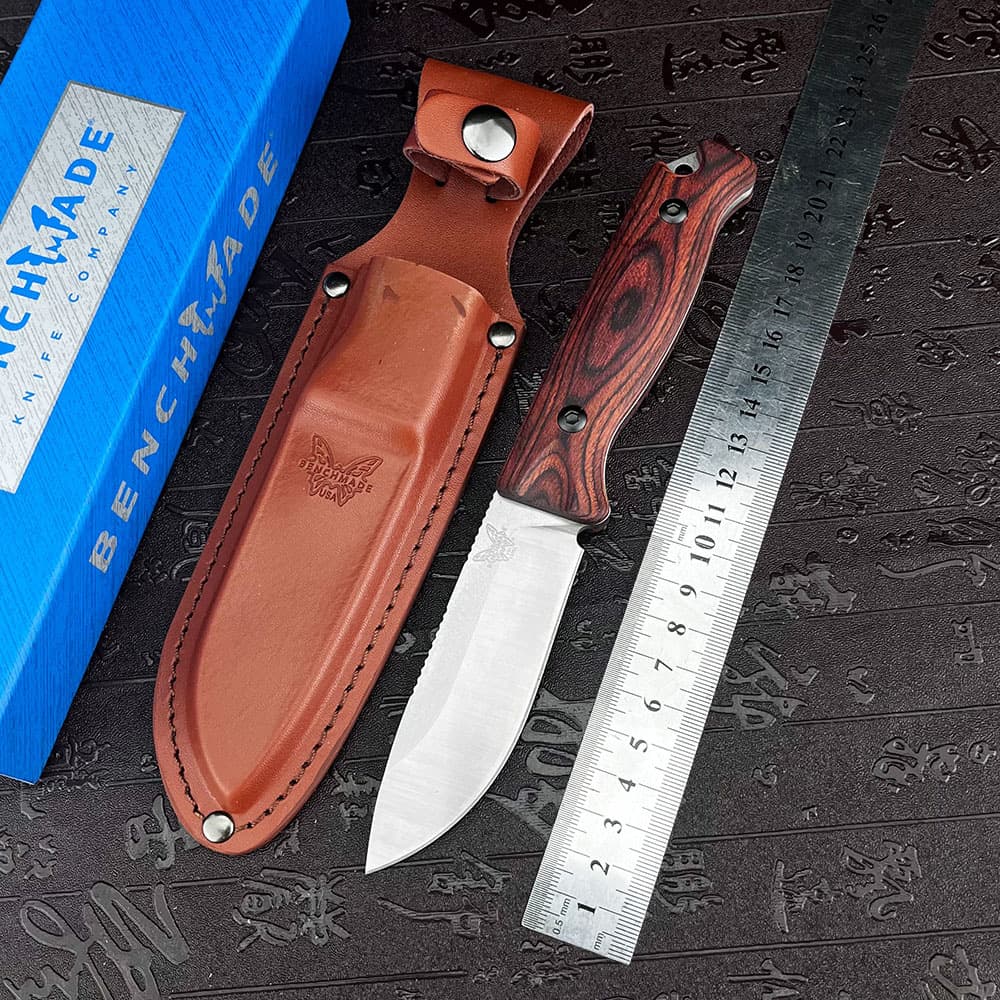 Butterfly 15002-2 Outdoor Knife Full Tang Stabilized Wood Handle Survival Knife Sharp Camping Knife Portable EDC