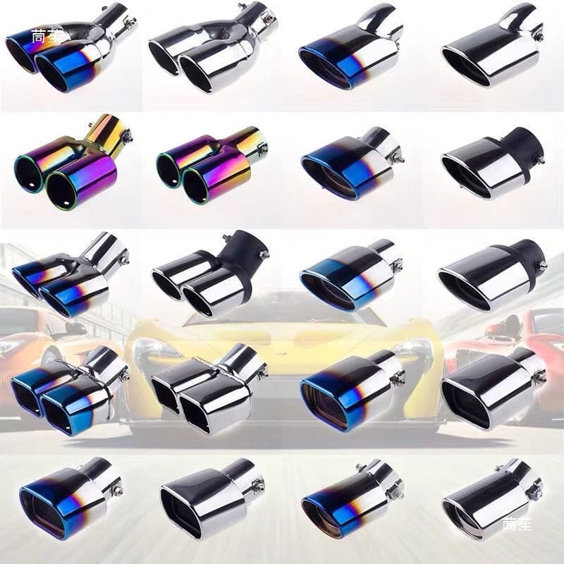 Car tail throat exhaust pipe tail throat universal exhaust stainless steel exhaust hood exhaust tube rattle muffler modification