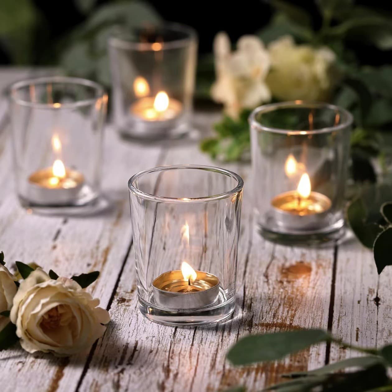 Cross-border Supply Glass Candle Cup Transparent High Temperature Resistant Dustproof Home Aromatherapy Decorative Container Amazon Hot Selling