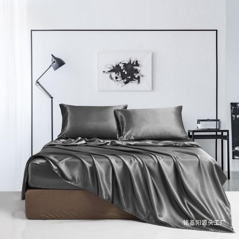 Stain Silk Bedsheet Sets Fitted Bed Sheet Set Bedding