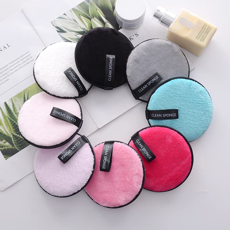 New product in stock, lazy person's water makeup remover powder puff, round pineapple grid sponge cotton cleansing puff, double-sided velvet, lazy person's wholesale