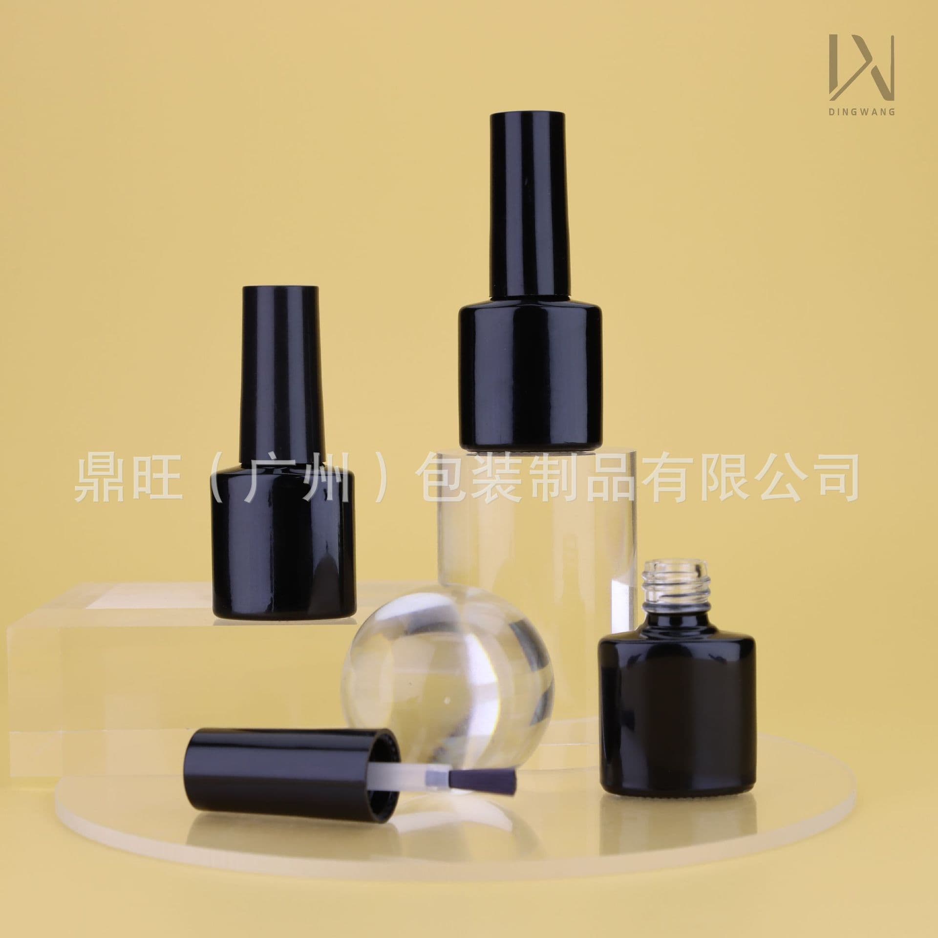 Supply 7ml Nail Gel Glass Empty Bottle, Black Light-Blocking Nail Gel Refill Bottle, Nail Polish Empty Refill Bottle