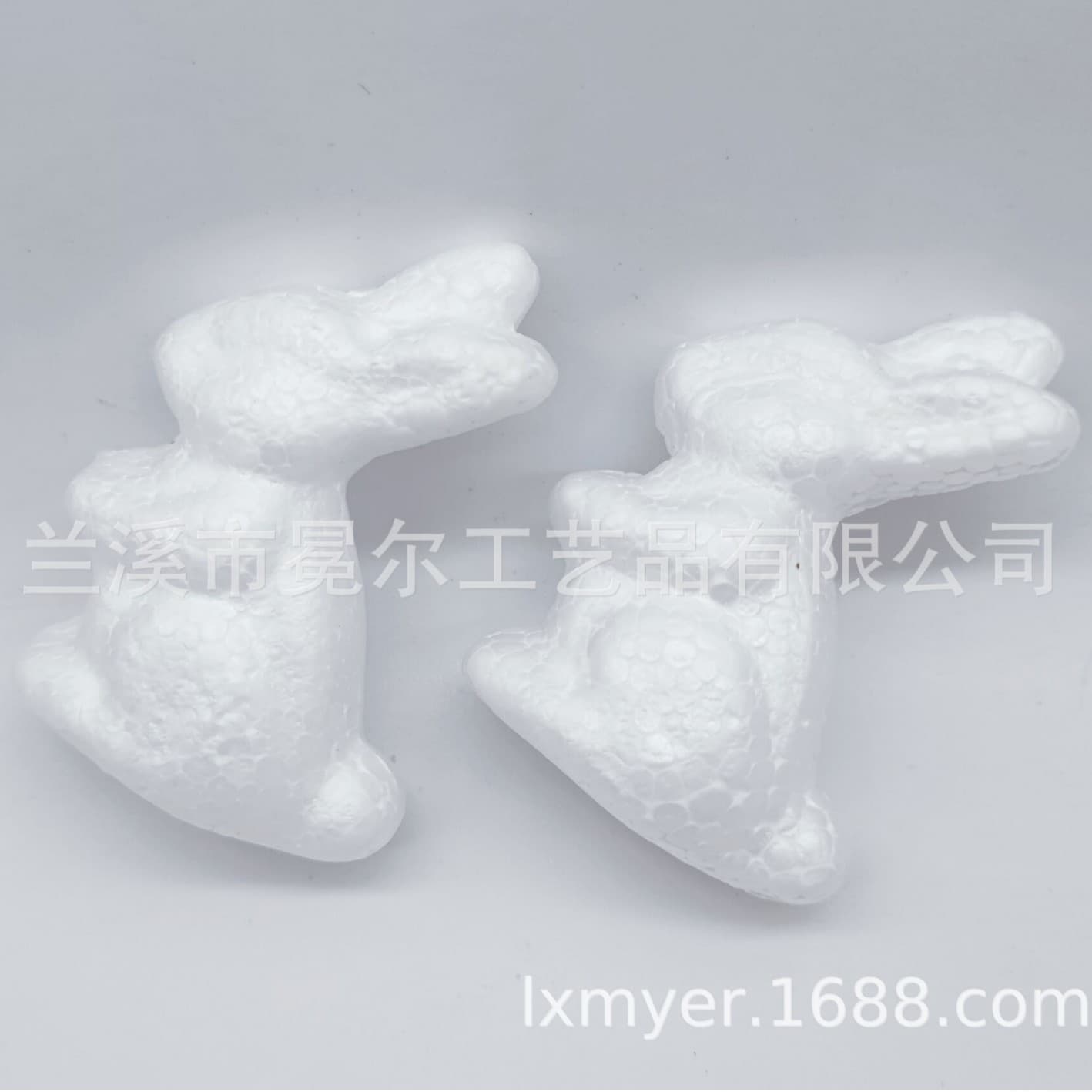 Factory direct supply 7.5CM Easter foam rabbits, flocked rabbits, white base for children's DIY graffiti
