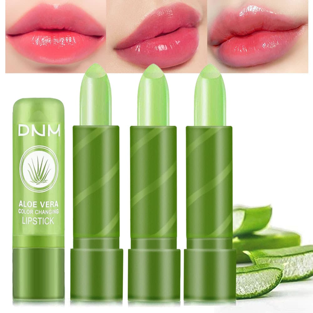 DNM Temperature-Changing Lip Balm Aloe Vera Long-Lasting Moisturizing Color-Changing Lipstick Base Temperature-Changing Lip Balm Cross-Border Wholesale