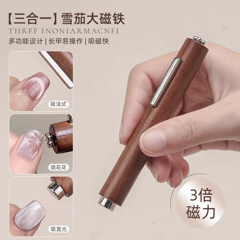 New product three-in-one cigar magnet fancy cat eye glue bold strong magnetic cylindrical magnet nail art tool