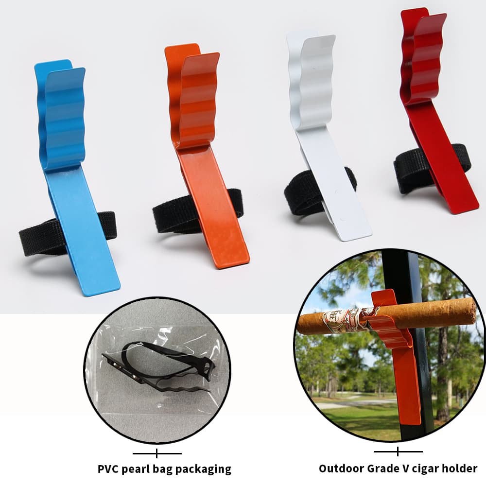 New Outdoor Grade V Cigar Holder, Manganese Steel Metal Cigar Clip, Magnetic Cigar Holder