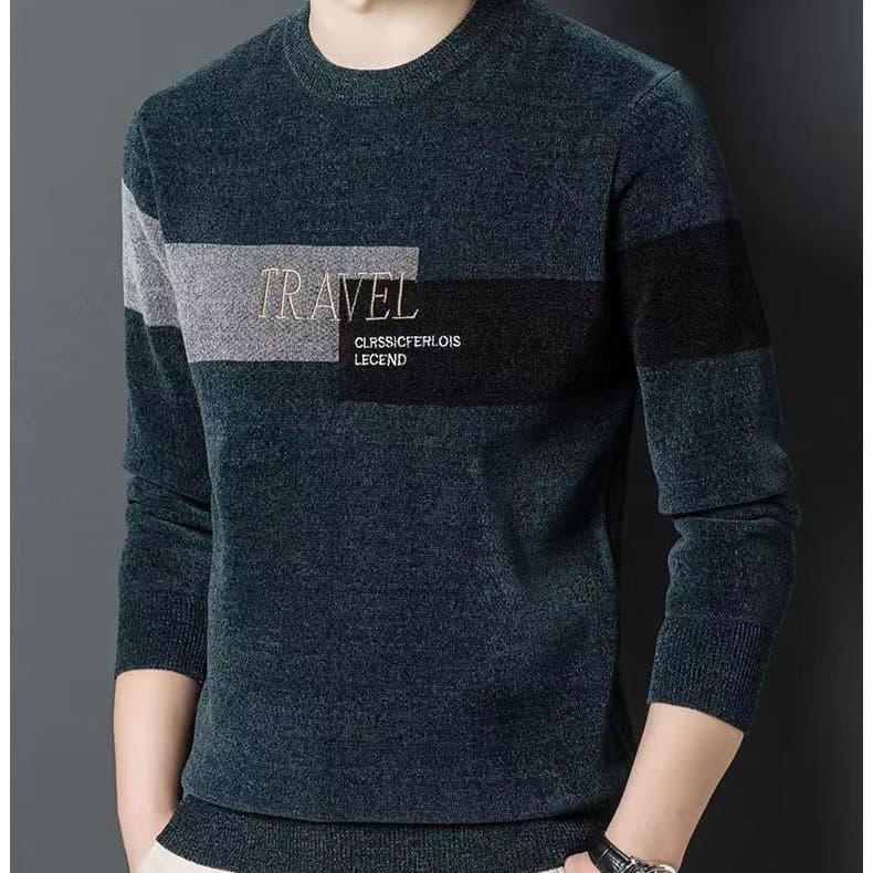 Factory Foreign Trade Men's Wear Wool Sweater Middle-Aged Knitwear Street Stall Market Supply Wholesale Autumn Style Men's Thickened