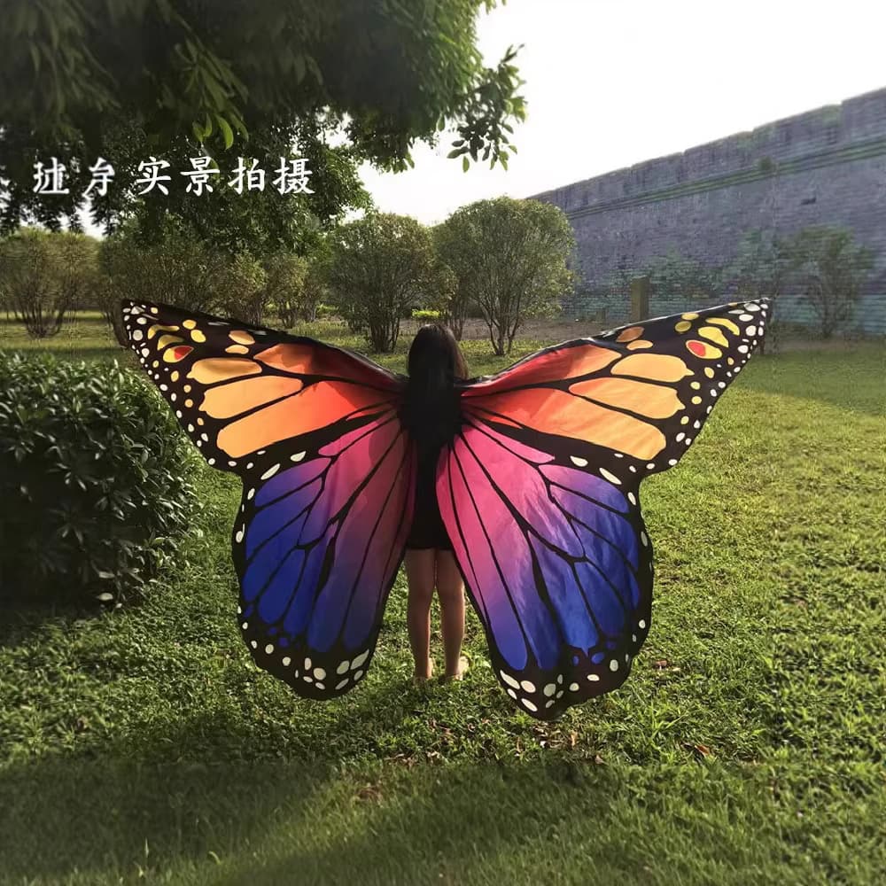 Performance Costume Wings Colorful Cape Prop Dance Opening Golden Wings Belly Dance Colorful Gold Wings