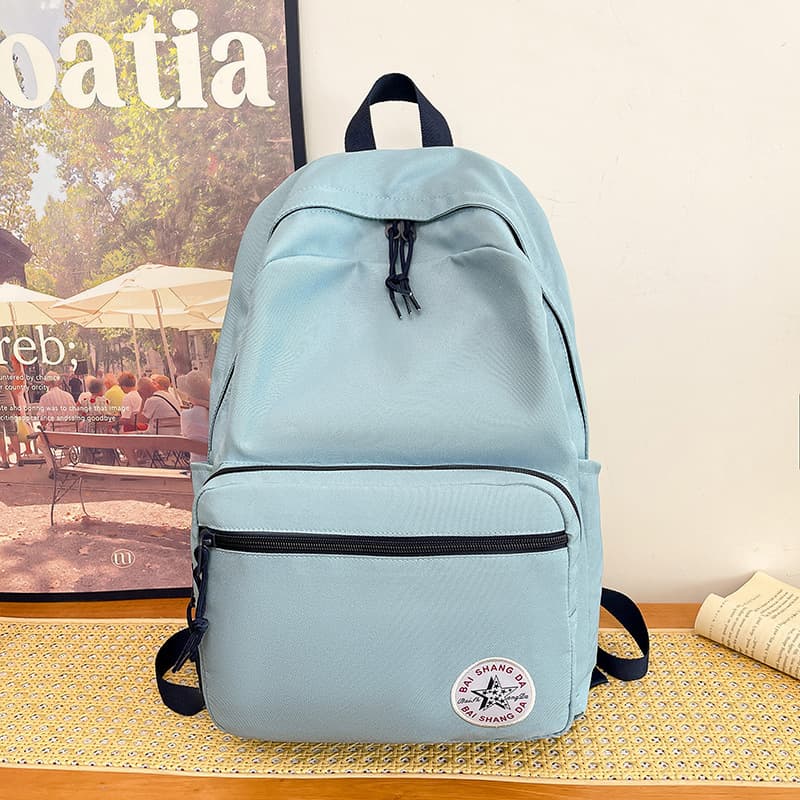 New Lightweight Backpack Solid Color College Student Schoolbag Travel Fashion High School Large Capacity Commute Campus Backpack