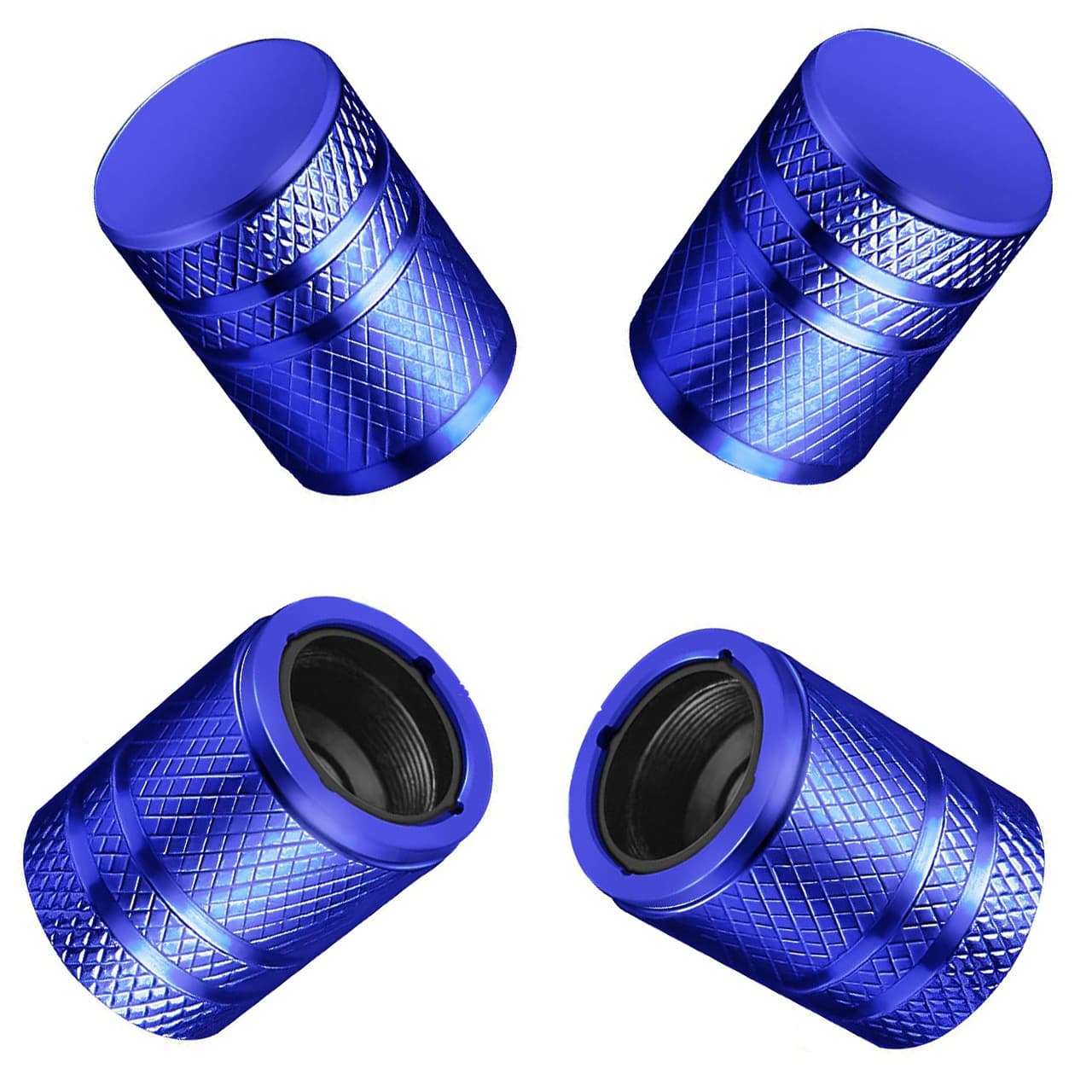 Car Tire Aluminum Alloy Colored American Style Valve Caps with Inner Plastic Protection, Dustproof Valve Stem Caps for Sedans
