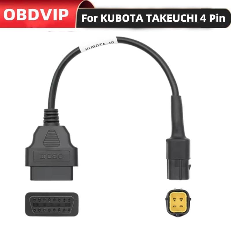 For KUBOTA 4 Pin OBD2 Adapter Cable